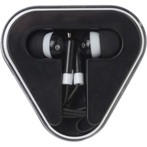 Rebel earbuds with recycled plastic storage box, Solid black (Earphones, headphones)
