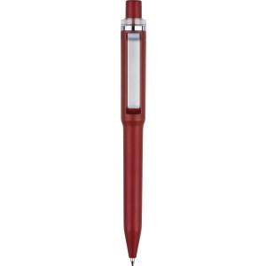 Recycled ABS ballpen Zephyra, burgundy (Plastic pen)