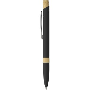 Recycled aluminium ballpen Calandra, black (Metallic pen)