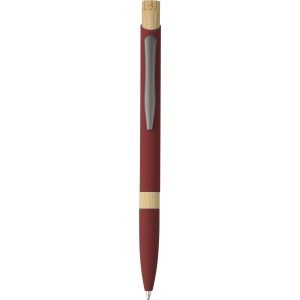 Recycled aluminium ballpen Calandra, burgundy (Metallic pen)