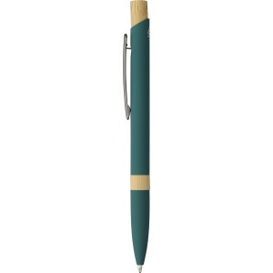 Recycled aluminium ballpen Calandra, green (Metallic pen)
