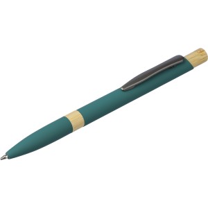 Recycled aluminium ballpen Calandra, green (Metallic pen)