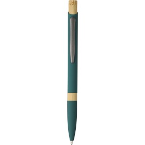 Recycled aluminium ballpen Calandra, green (Metallic pen)