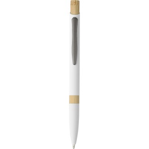 Recycled aluminium ballpen Calandra, white (Metallic pen)