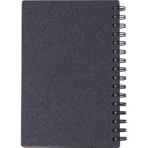 Recycled carton hardcover notebook Caleb, black (Notebooks)
