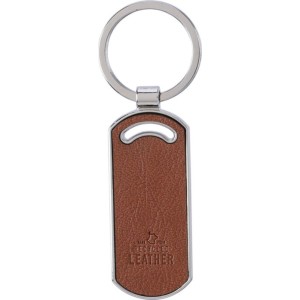 Recycled leather keychain Jill, brown (Keychains)