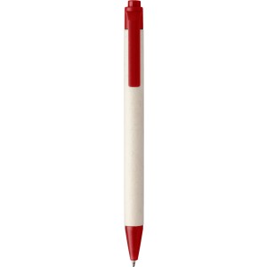 Recycled milk carton ballpen Heike, red (Wooden, bamboo, carton pen)