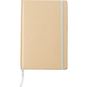 Recycled paper notebook (A5) Gianni, white (Notebooks)