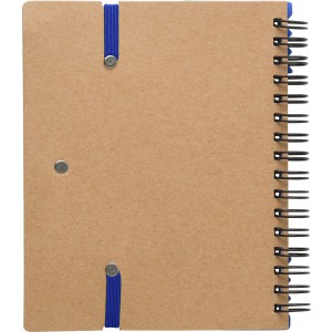 Recycled paper notebook Angela, blue (Sticky notes)