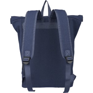 Recycled polycotton (330 gsm) rolltop backpack Thaddeus, blu (Backpacks)