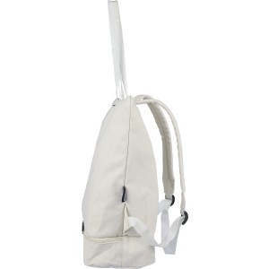 Recycled polycotton (330 gsm) tote backpack Osric, beige (Shopping bags)