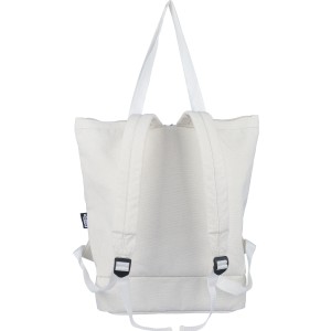 Recycled polycotton (330 gsm) tote backpack Osric, beige (Shopping bags)