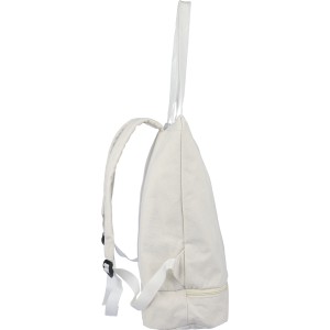Recycled polycotton (330 gsm) tote backpack Osric, beige (Shopping bags)