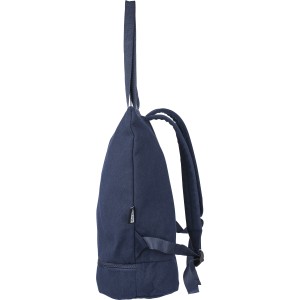 Recycled polycotton (330 gsm) tote backpack Osric, blue (Shopping bags)