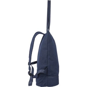 Recycled polycotton (330 gsm) tote backpack Osric, blue (Shopping bags)