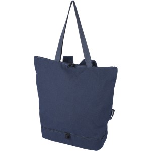 Recycled polycotton (330 gsm) tote backpack Osric, blue (Shopping bags)