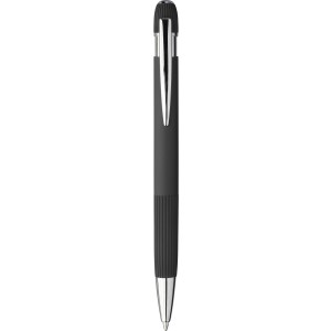 Recycled PU notebook (A5) and ballpen set Tarek, black