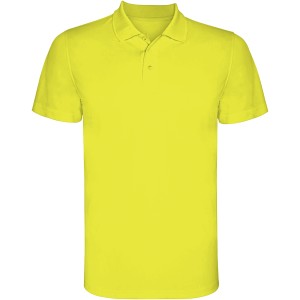 Monzha short sleeve kids sports polo, Fluor Yellow