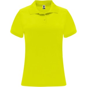 Monzha short sleeve women's sports polo, Fluor Yellow