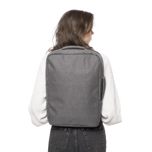 rPET (300D) polyester laptop backpack Eulalia, green (Laptop & Conference bags)