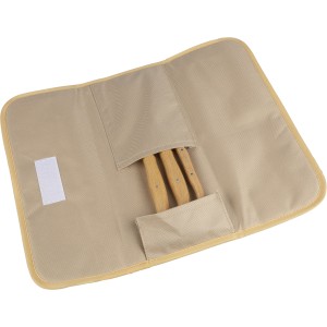 rPET charcutterie set Evelisse, brown (Metal kitchen equipments)