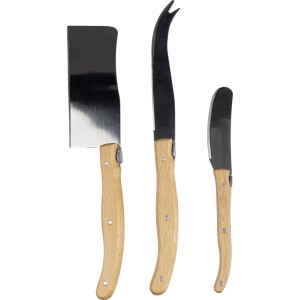 rPET charcutterie set Evelisse, brown (Metal kitchen equipments)