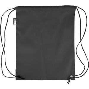 rPET polyester (210D) drawstring backpack Calix, black (Backpacks)