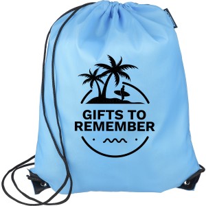 rPET polyester (210D) drawstring backpack Calix, light blue (Backpacks)