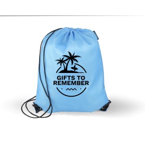 rPET polyester (210D) drawstring backpack Calix, light blue (Backpacks)