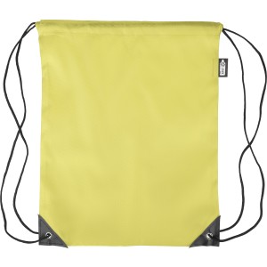 rPET polyester (210D) drawstring backpack Calix, yellow (Backpacks)