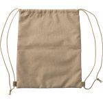 RPET polyester (600D) drawstring bag Ansel, khaki (1015144-13)