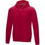 Ruby men's  organic GRS recycled full zip hoodie, Red