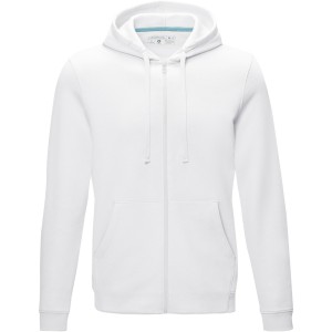 Ruby men's  organic GRS recycled full zip hoodie, White (Pullovers)
