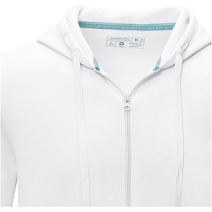 Ruby men's  organic GRS recycled full zip hoodie, White (Pullovers)