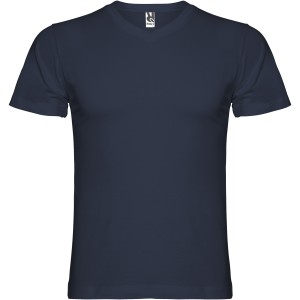 Samoyedo short sleeve men's v-neck t-shirt, Navy Blue (T-shirt, 90-100% cotton)