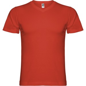 Samoyedo short sleeve men's v-neck t-shirt, Red (T-shirt, 90-100% cotton)