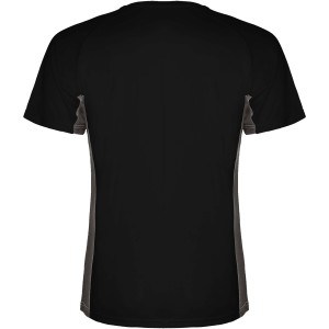 Shanghai short sleeve kids sports t-shirt, Solid black, Dark Lead (T-shirt, mixed fiber, synthetic)