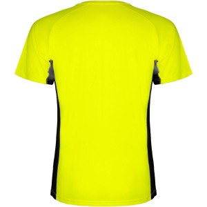 Shanghai short sleeve men's sports t-shirt, Fluor Yellow, Solid black (T-shirt, mixed fiber, synthetic)