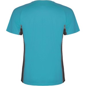 Shanghai short sleeve men's sports t-shirt, Turquois, Dark Lead (T-shirt, mixed fiber, synthetic)