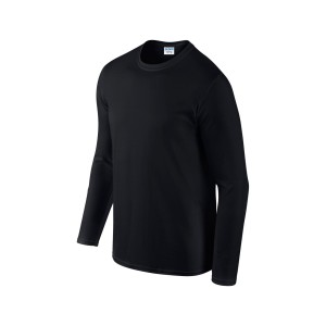 SOFTSTYLE<SUP>(r)</SUP> ADULT LONG SLEEVE T-SHIRT, Black (T-shirt, 90-100% cotton)