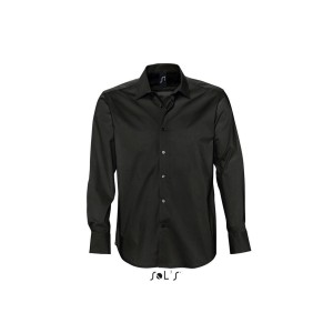 SOL'S BRIGHTON - LONG SLEEVE STRETCH MEN'S SHIRT, Black (shirt)