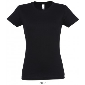 SOL'S <I>IMPERIAL</I> WOMEN - ROUND COLLAR T-SHIRT, Deep Black (T-shirt, 90-100% cotton)