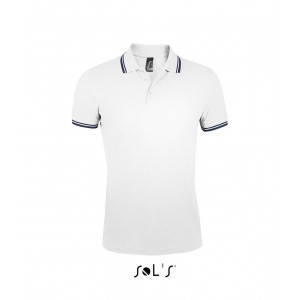 SOL'S PASADENA MEN - POLO SHIRT, White/Navy (Polo shirt, 90-100% cotton)