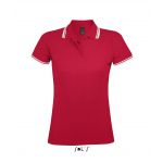 SOL'S PASADENA WOMEN - POLO SHIRT, Red/White (SO00578RE/WH)
