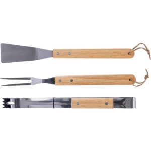 Stainless steel barbecue set Kaitlyn, brown (Picnic, camping, grill)