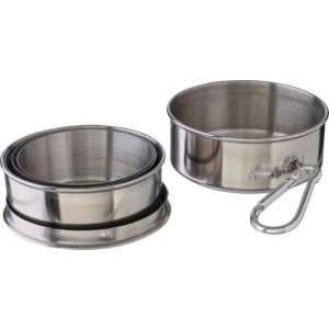 Stainless steel foldable cup Annette, silver (Glasses)