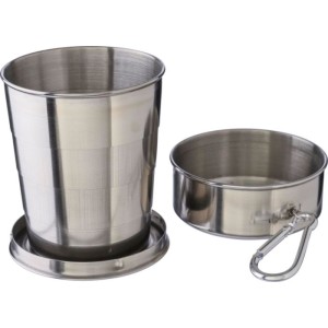 Stainless steel foldable cup Annette, silver (Glasses)