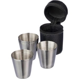 Stainless steel liquor cups Benjamin, black (Glasses)