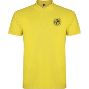 Star short sleeve kids polo, Yellow (Polo short, mixed fiber, synthetic)
