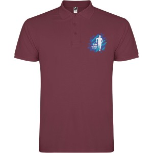 Star short sleeve men's polo, Berry Red (Polo short, mixed fiber, synthetic)